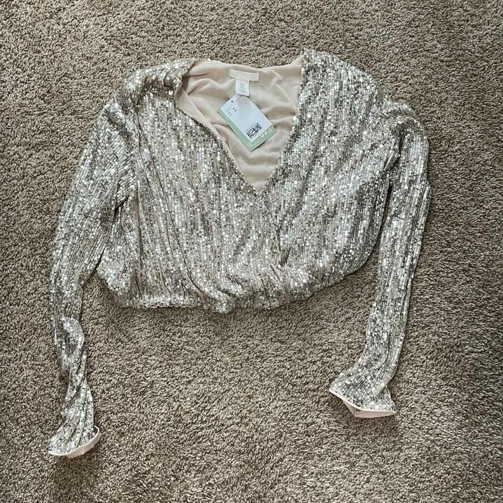 H&M sequin crop top
